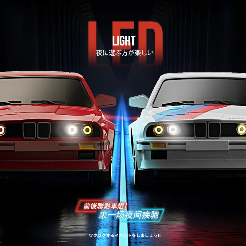 EZ 1/16 Proportion remote control car 4×4 2.4Ｇ high speed Drift Racing Lithium battery charging Retro BMW Light car model　