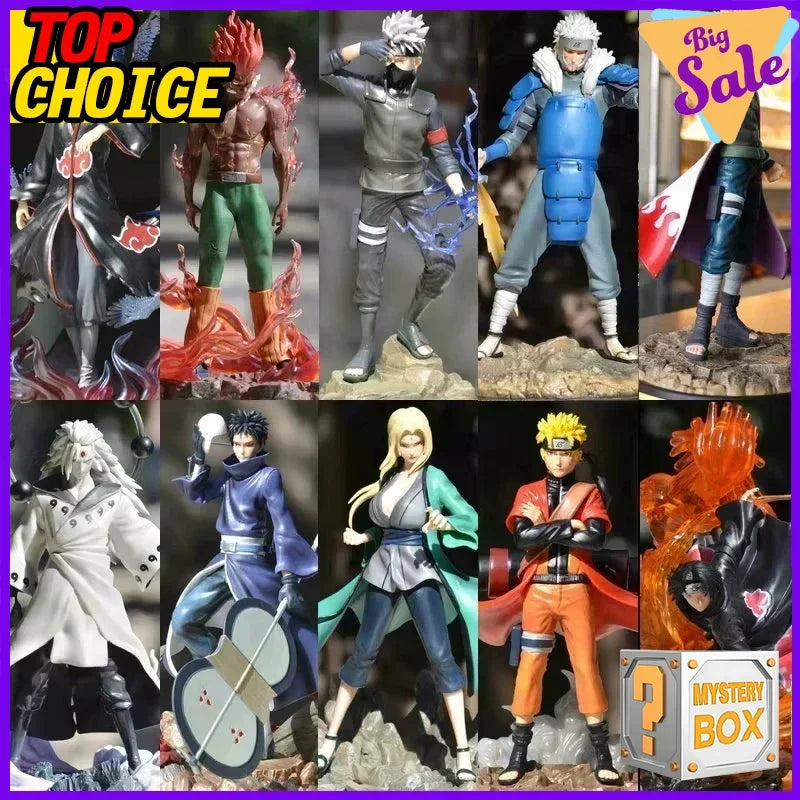 EZ Naruto Anime Figure Blind Box 12 PCS Mystery Box Collection Random Character Uzumaki Naruto Sasuke Kakashi Action Figure Gift