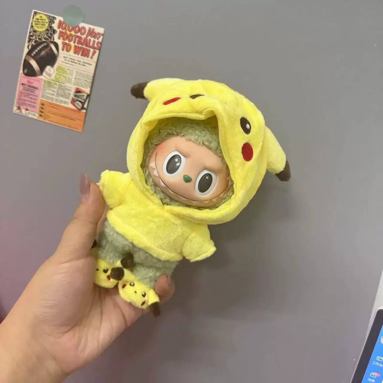 EZ Mini Plush Doll Clothing Set Cute Pikachu Suit Cartoon Labubu Vinyl Doll Kpop Idol Doll Clothing Accessories