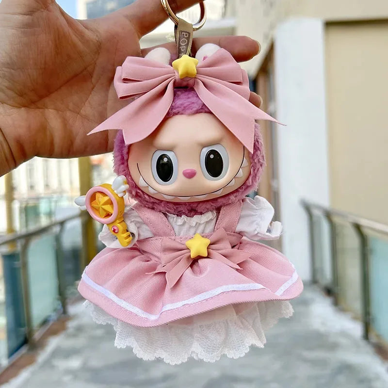 EZ For 3.0 labubu V1 V2 V3 Kawaii Sakura princess skirt dresss For Ropa 15/17cm Labubu Idol Dolls Skirt Doll Clothes Clothing