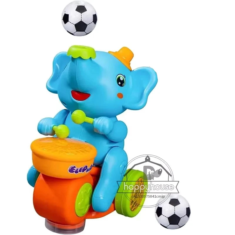 EZ Musical Walking Elephant Drummer Toys for  Kid Musical Toy with LED Light Music Sensory Activity Toys Learning Educational Toys