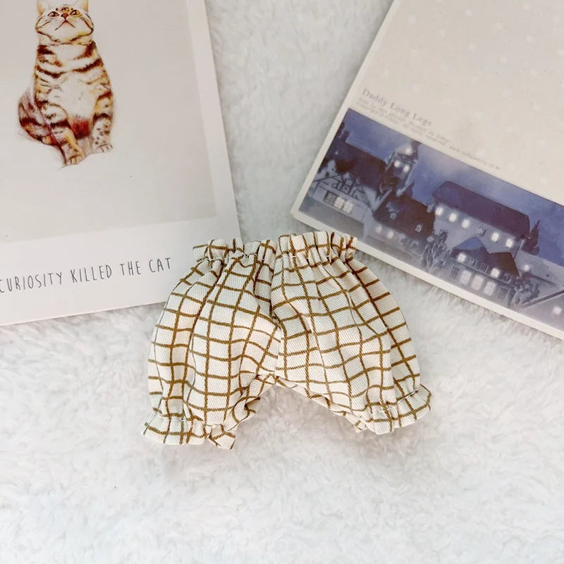 EZ Cute Mini Plush Doll's Clothes Bloomers For 17cm Labubu Idol Dolls Trousers Mini Shorts Clothing DIY Kid Gift Dolls Accessories