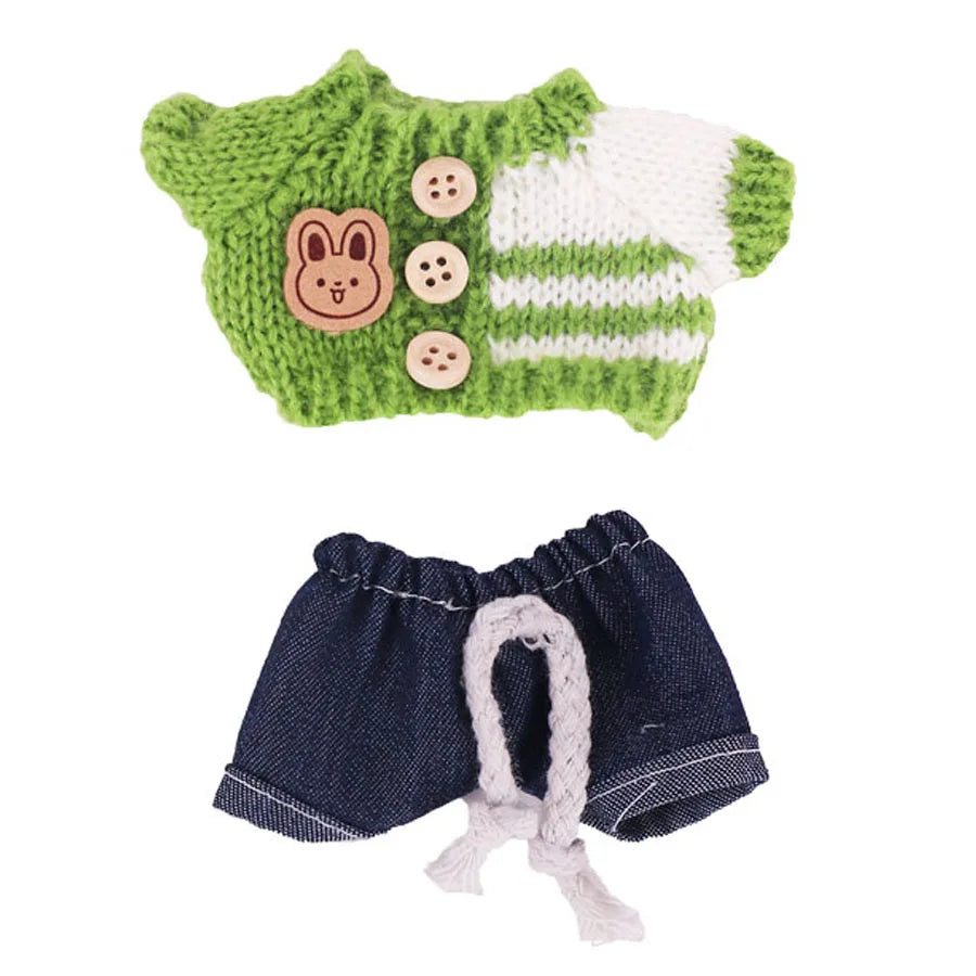 EZ Doll Sweater Pants Shoes set For labubu Clothes 17 cm Doll Accessories,Toys For Girls,Christmas Festival Birthday Present
