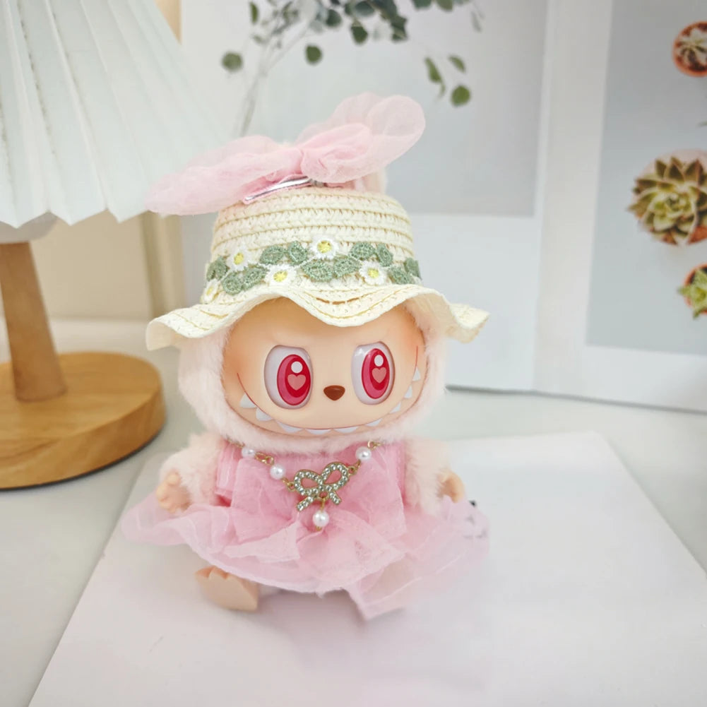 EZ For 17cm Labubu V2 V1 Purple Dress Doll Clothes Outfit Accessories Idol Doll Clothing for Kid Gift Labubu Ropa
