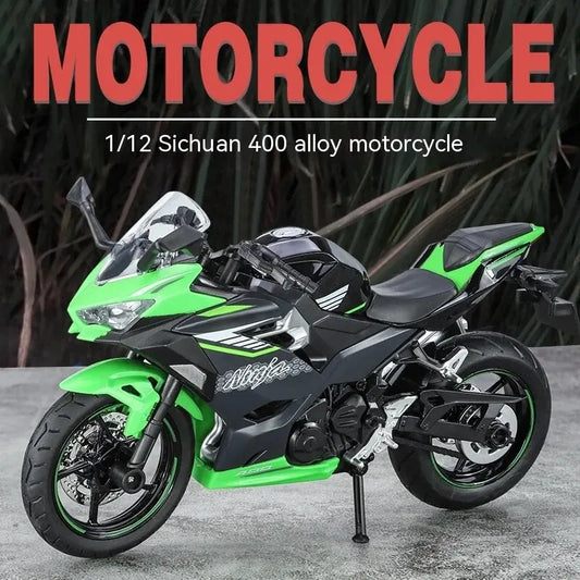 EZ 1:12 Kawasaki Motorcycle Die-cast Model - Sound & Light Effects - Authentic Details - Fun for Kids & Motorcycle Lovers