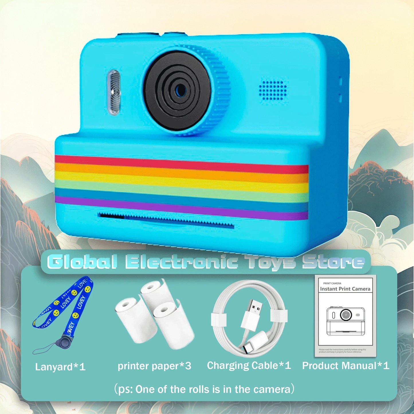 EZ 2.8 Inch Large Screen Instant Print Camera, HD Digital Video Camera for Kids, Outdoor Zero Ink Portable Print Toy Camera