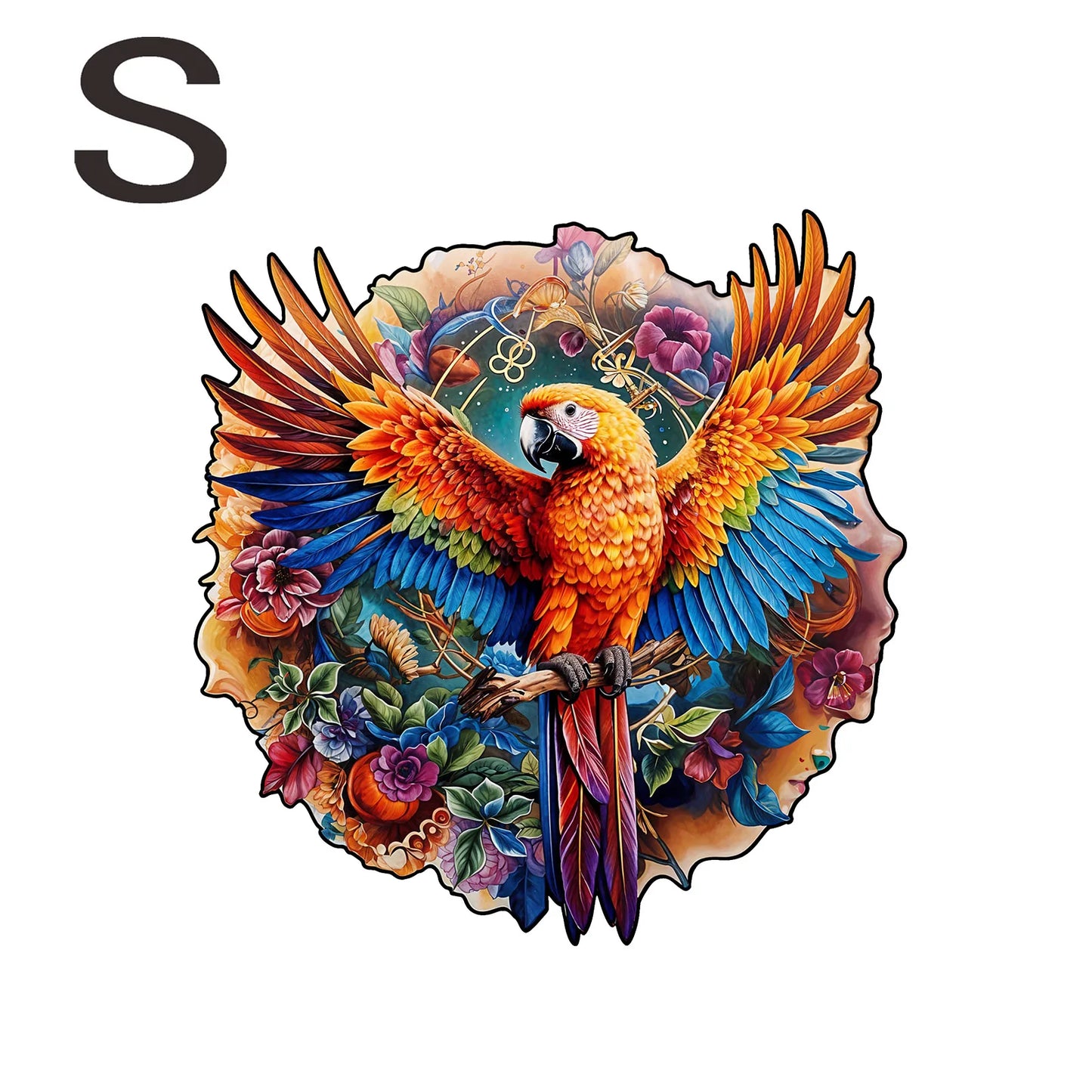 EZ Unique Parrot Pattern Wooden Puzzle, Irregular Animal Shape, Suitable for Holiday Birthday Gifts for Family and Friends