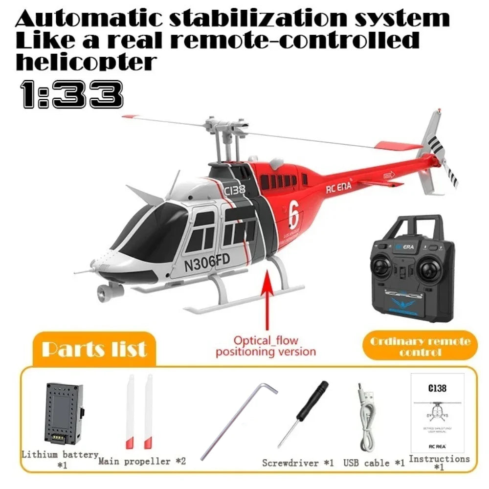 EZ RC ERA C138 1:36 Remote Control Simulation RC Bell 206 Helicopter Altitude Hold 2.4g Genuine 6axis Gyro