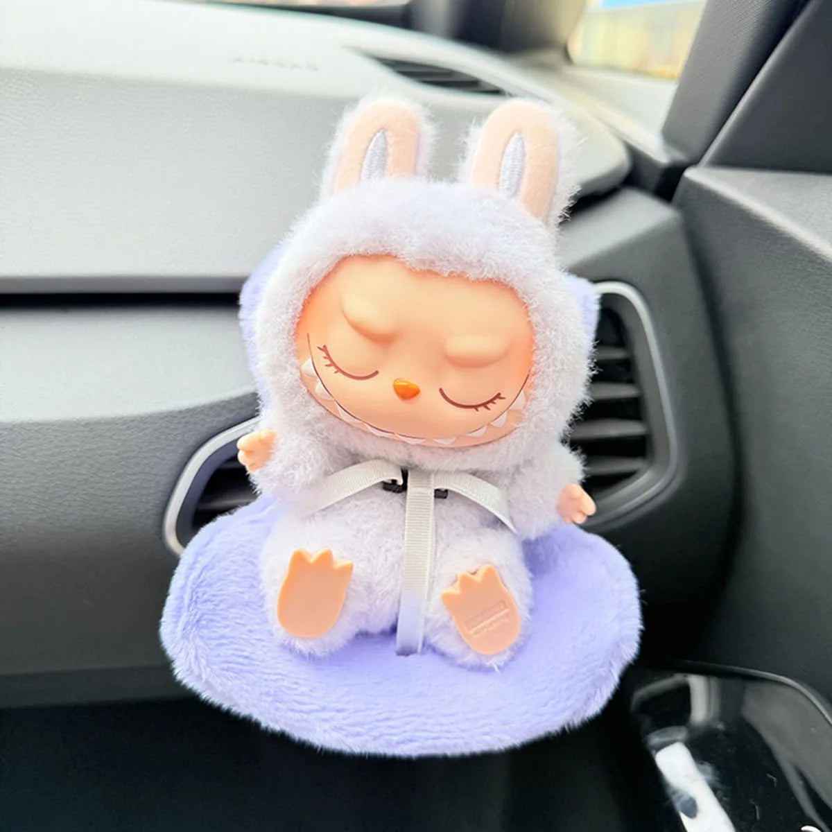 EZ Mini Cute Car Safety Seat Car Air Outlet Decoration Car Interior Decoration Ornament Suitable for 17cm labubu Dolls