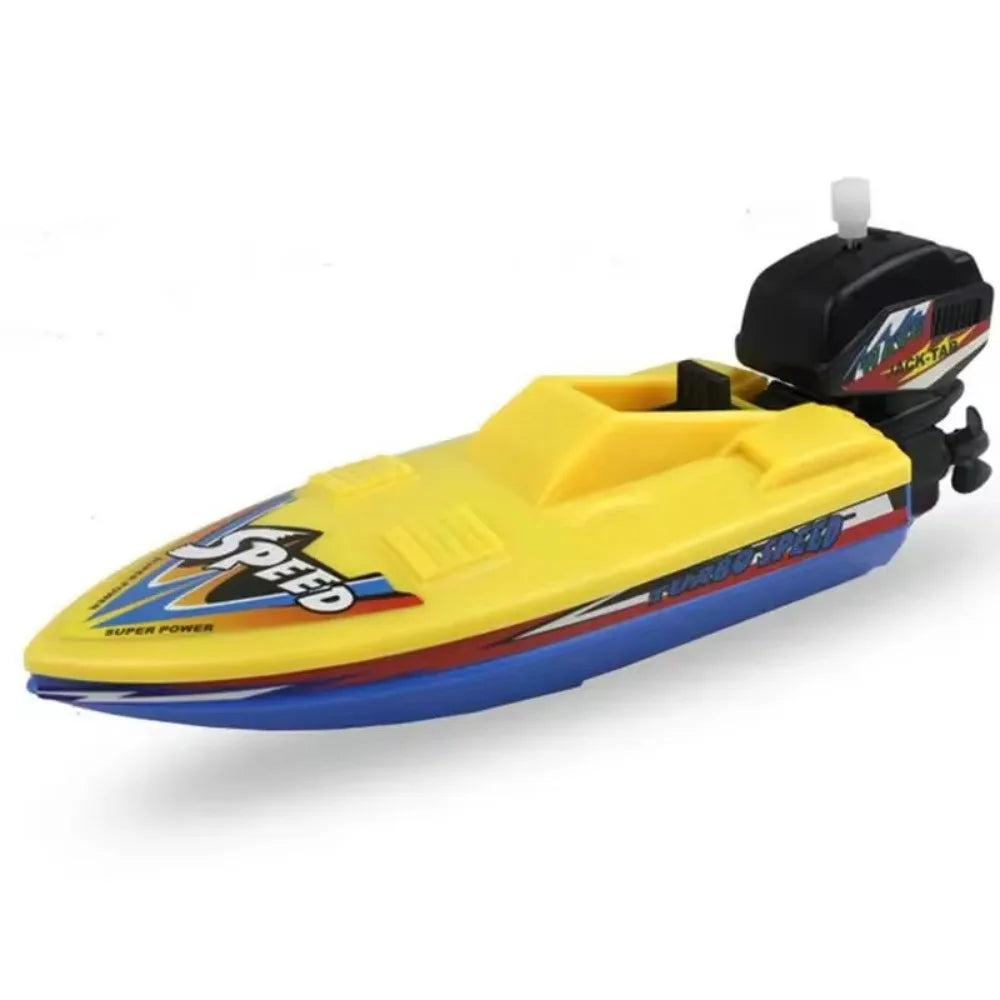 EZ 1pc Speed Boat Clockwork Toys Ship Wind Up Toy Float In Water Kids Toys Classic Bathtub Shower Bath Toy for Children Boys Toys