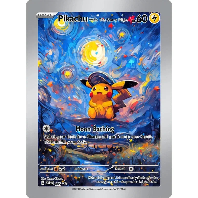 EZ DIY Pokemon Netherlands Van Gogh Museum Pikachu Charizard Self Made Collection Cards Game Anime Japanese Letters Cards Gift Toy