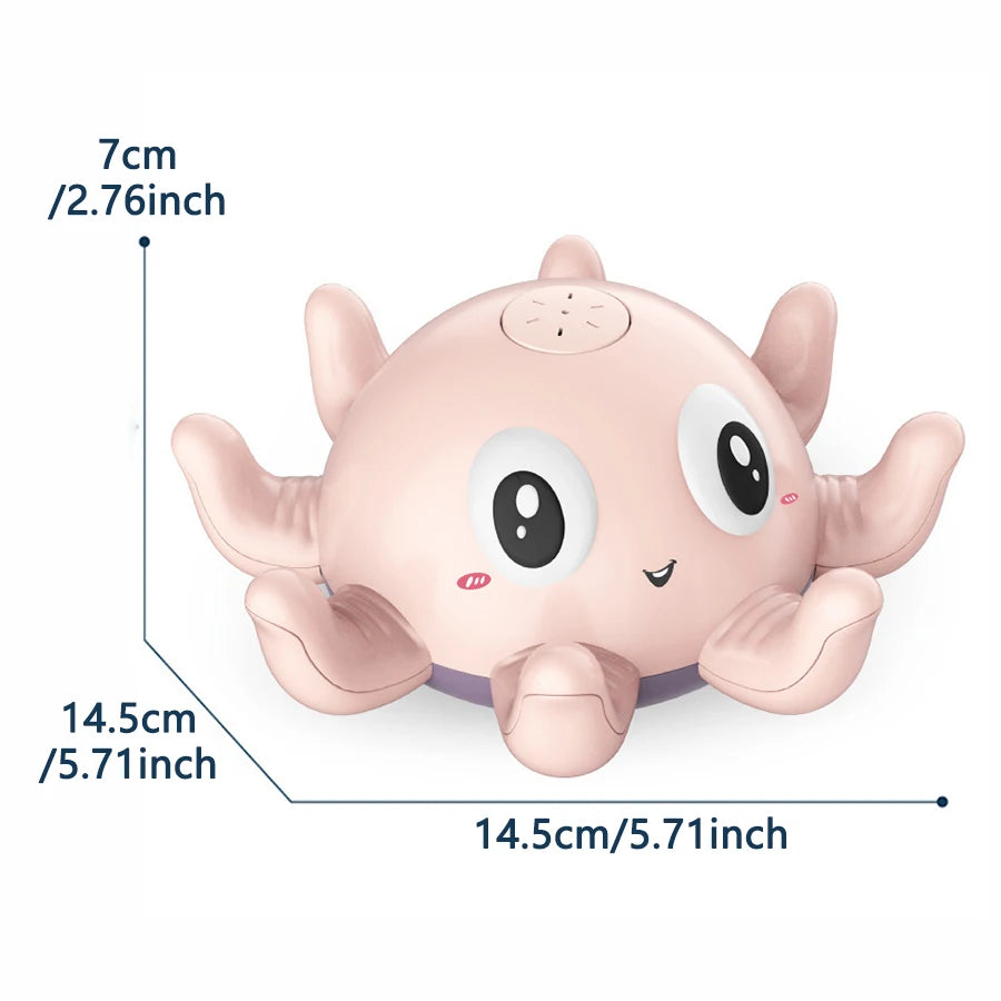 EZ Electric Octopus Whale Baby Bath Toys Automatic Sensing Squirting Water Spray Water Shower Toys for Kids Bath with LED Light