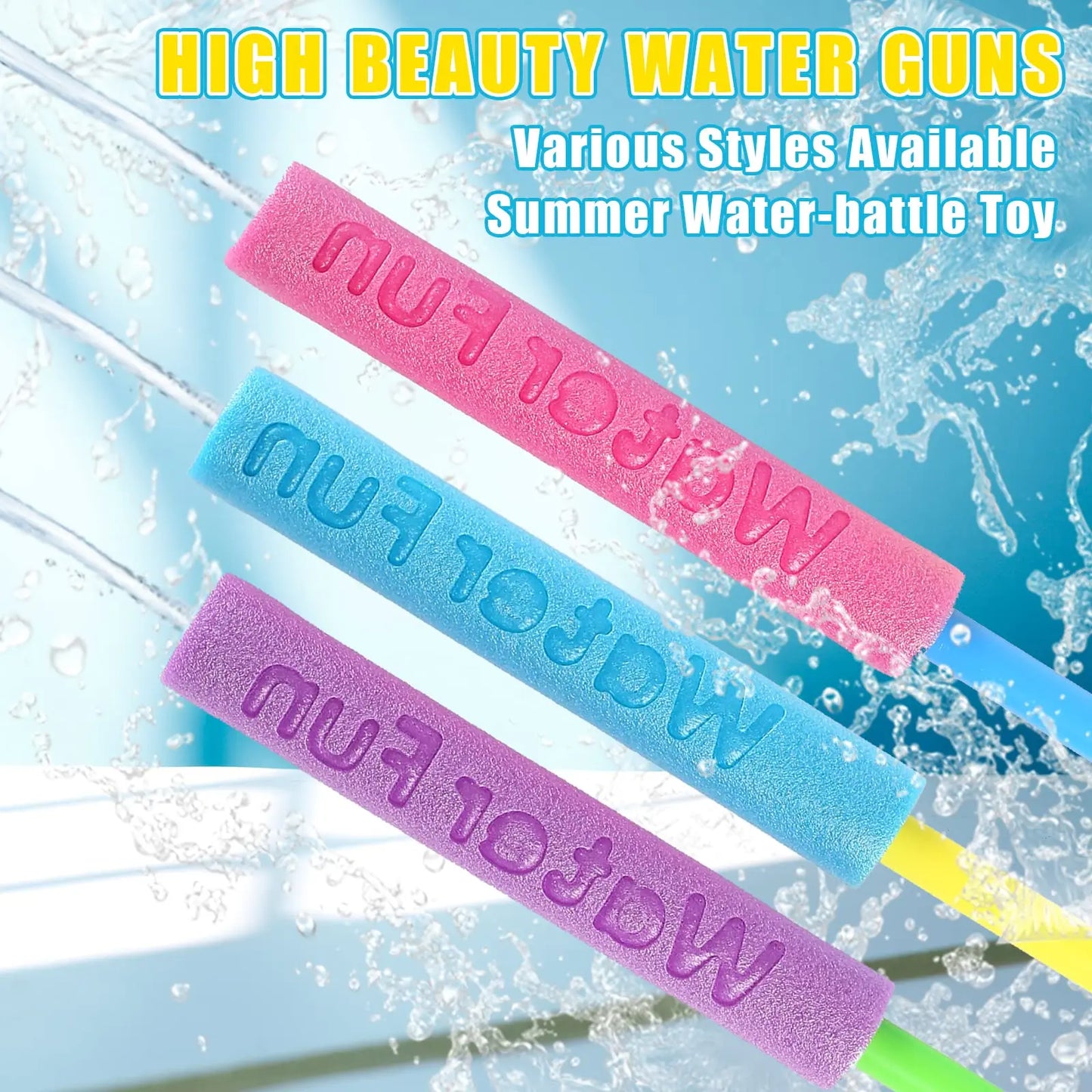 EZ 10 Packs Water Gun for Kids Summer Foam Watergun Toys Water Squirter Soaker Blaster Outdoor Swimming Pool Beach Games Toys