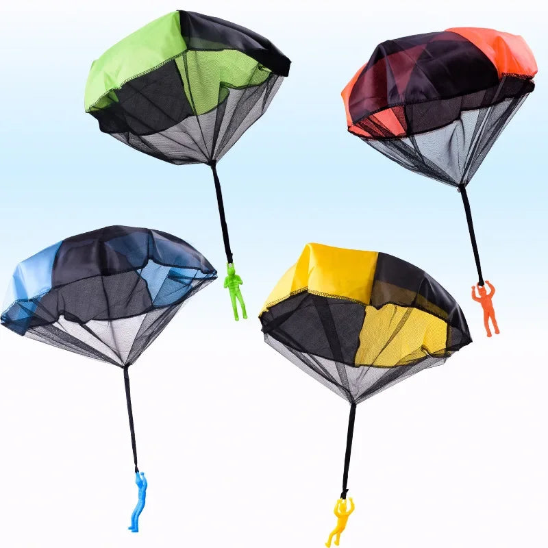 EZ 1/6 Sets Hand Throwing Parachute Kids Outdoor Funny Toys Game Play Toys for Children Fly Parachute Sport with Mini Soldier Game