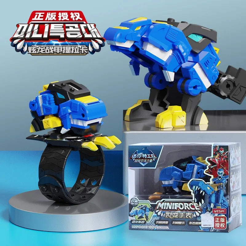 EZ Genuine Mini Secret Service Watch Toy Boy Mecha Robot Ruper Dinosaur Power Deformation Toy Suit Action Figures Kids Gifts