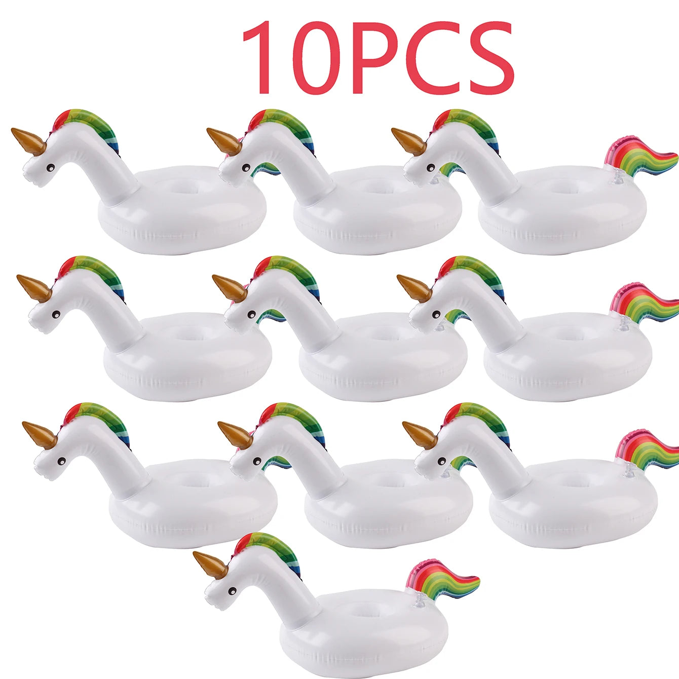 EZ 5/10PCS inflatable cup holder set tray, inflatable swimming pool drink holder floating coaster, summer swimming pool party.