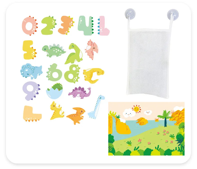 EZ Baby Toy Animal Bath Toys for Kids Soft EVA Paste Bathroom Toys Animal Cognitive Floating Water Toys for Boys Girls 2 to 4 Years