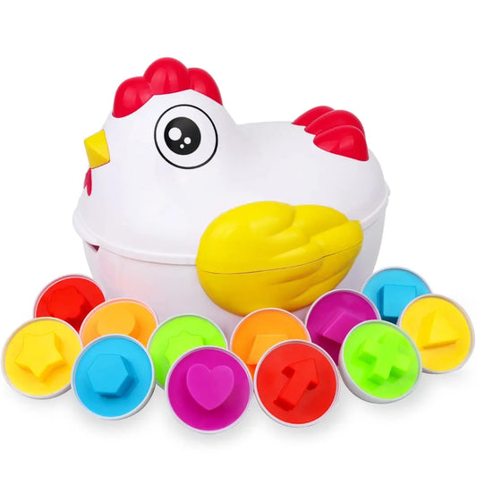 EZ 12 Matching Eggs Montessori Sensory Baby Toys Easter Eggs Chicken Colors Shapes Sorter Learning Educational Toy For  Kids Gifts