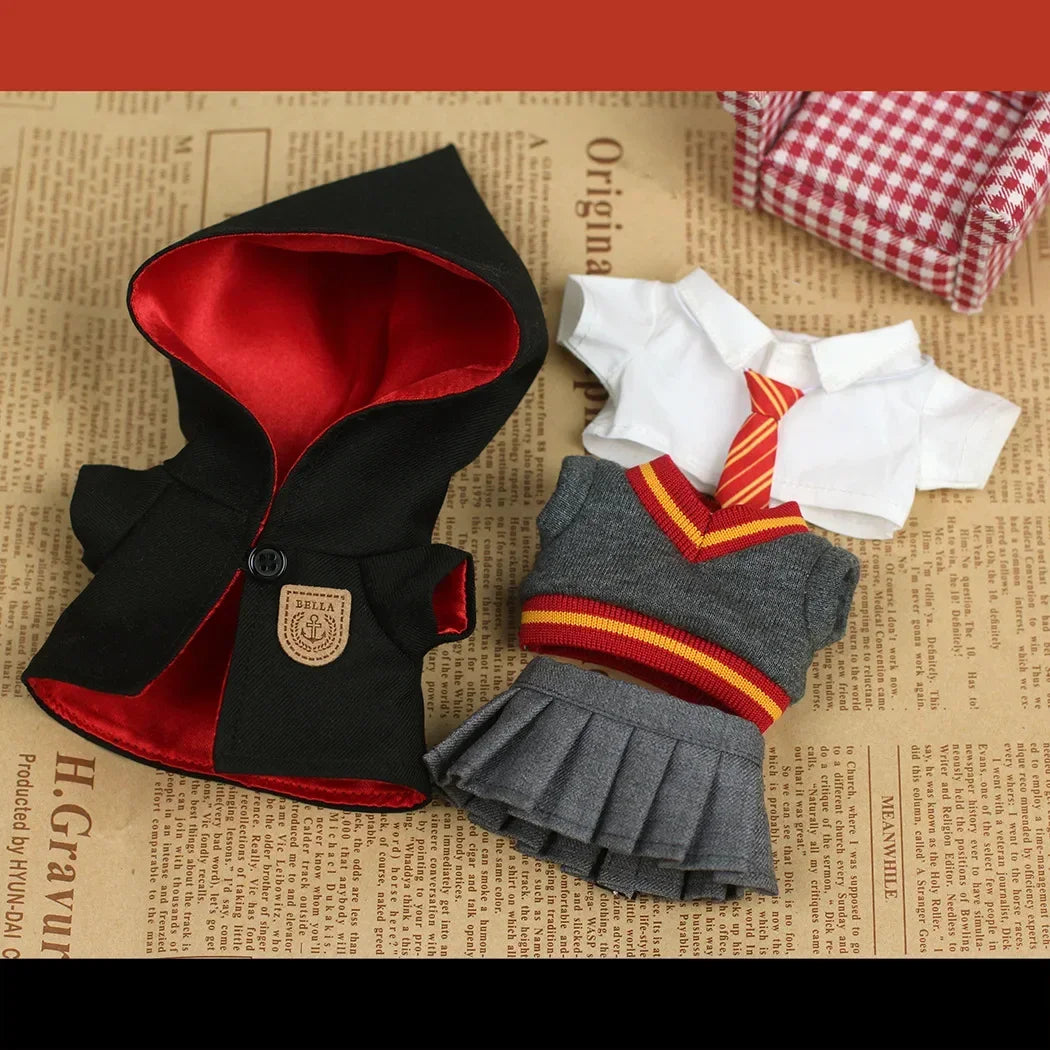 EZ New Labubu Doll Magic Academy Clothes Set Pendant Doll Clothes Decoration 15&17cm Size Doll Clothes Hog Warts School Uniform