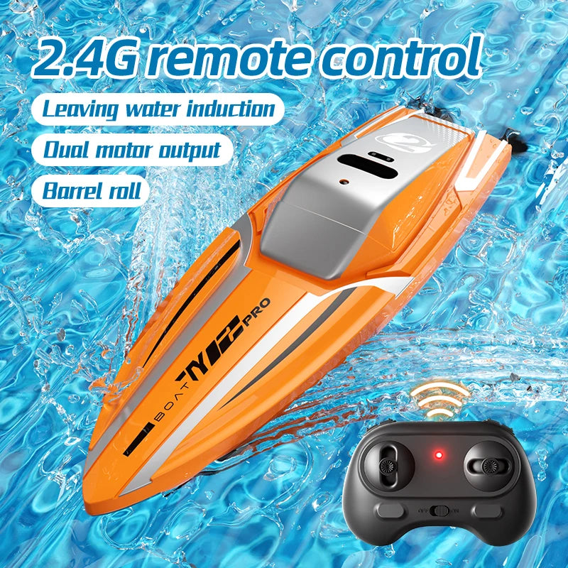 EZ RC Racing Speedboat 2.4G Mini Remote Control Stunt Boat Electric Radio Control Ship Double Motor Waterproof Toy Children's Gift