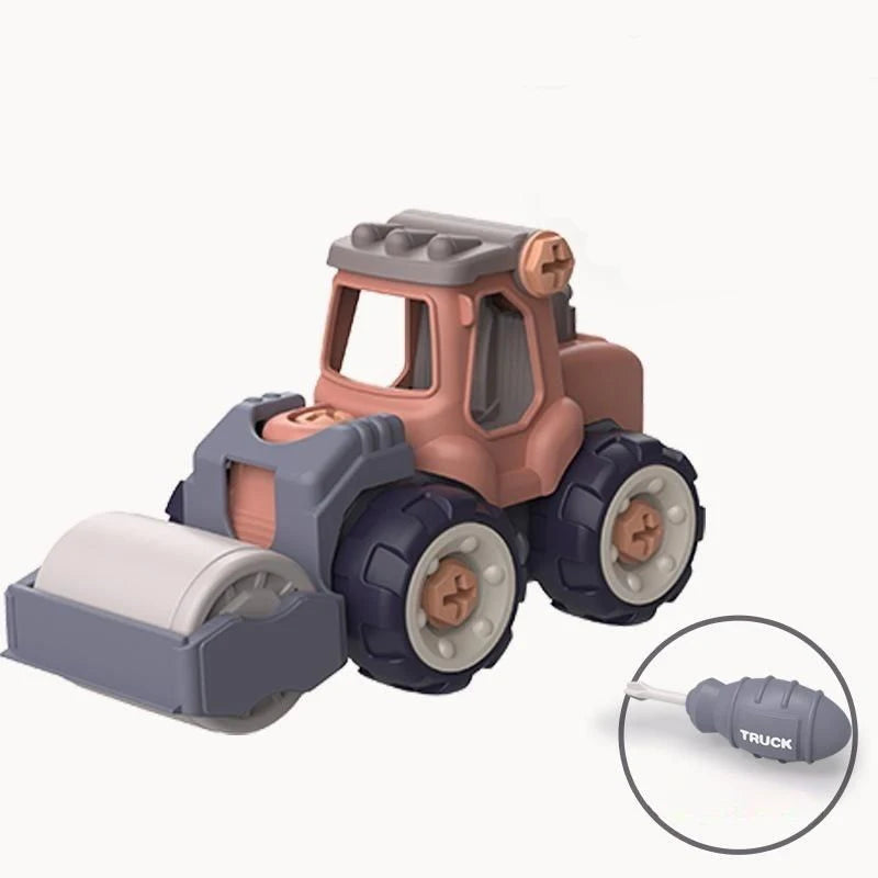 EZ Children Kid Disassembly DIY Nut Assembly Engineering Vehicle Excavator Free Screwdriver