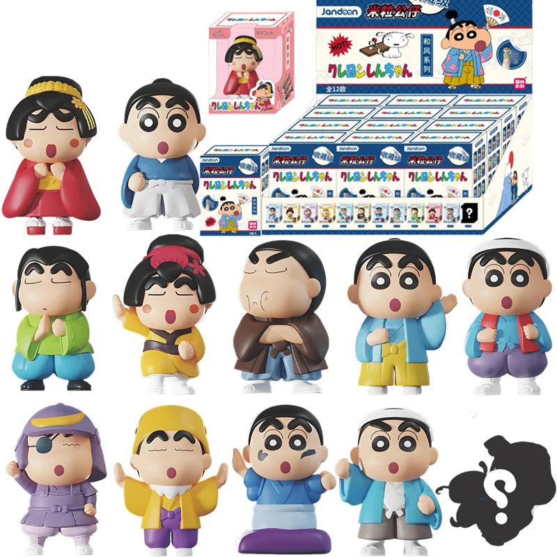 EZ Crayon Shin-Chan Anime Figures Creative Peripheral Dinosaur Diary Baby Rice Grains Doll Model Blind Boxs Toys Children's Gifts