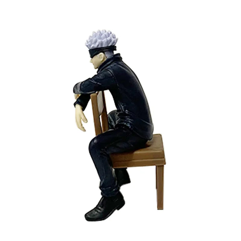 EZ 11CM Gojo Satoru Anime Jujutsu Kaisen Figure Satoru Gojo Rest Time Sitting Position Comes With Stool Gift Toy Action Figure PVC