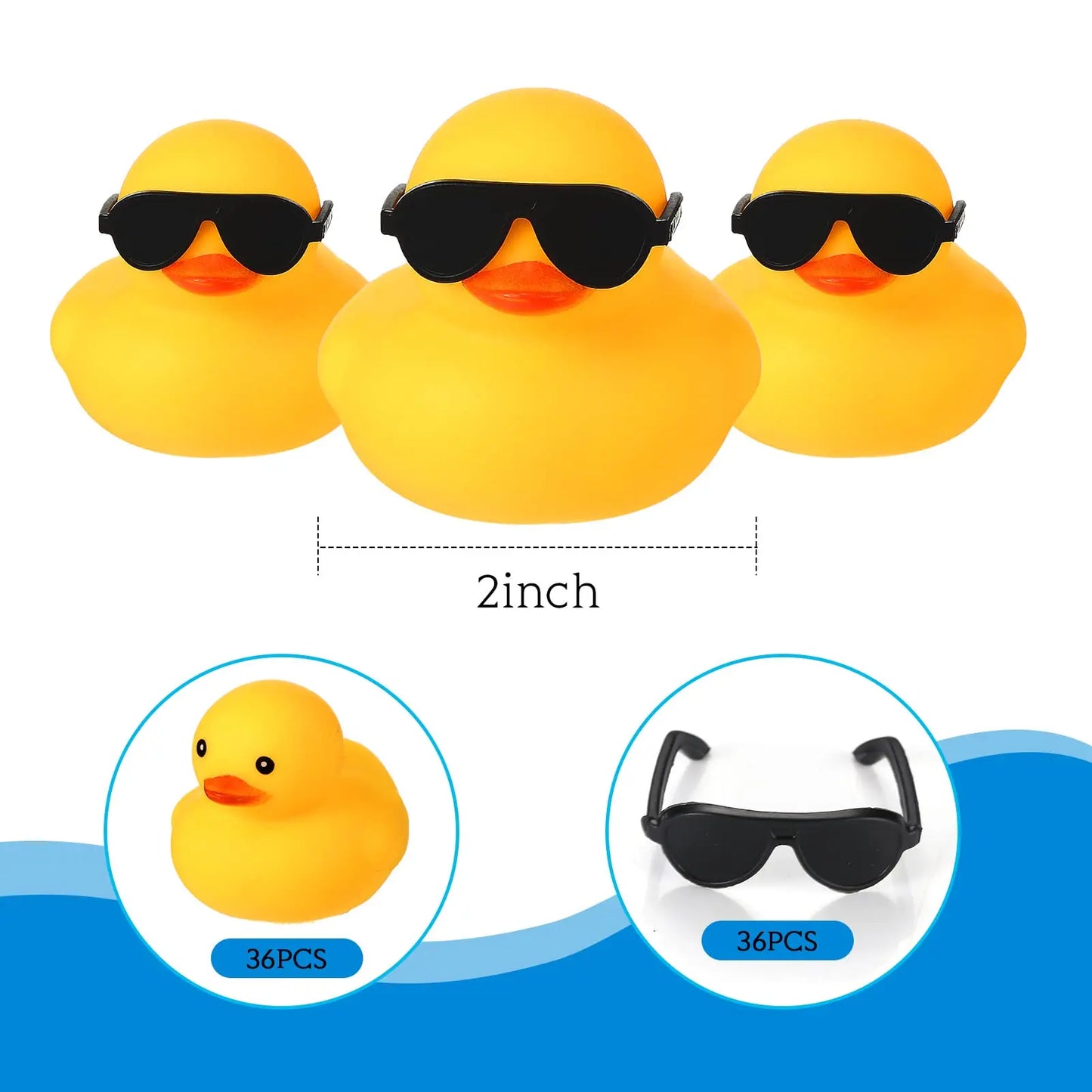 EZ 6/12/24PCS  Duck Toys Mini Rubber Ducks Squeak and Float Ducks Shower Toy for Toddlers Boys Girls