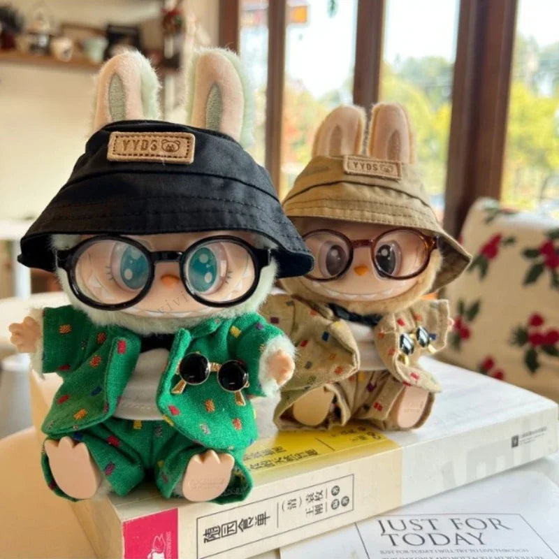 EZ Mini Plush Doll'S Clothes Outfit Accessories For Korea Kpop Exo 15-17cm Labubu Idol Little small suit hat glasses Clothing Gift
