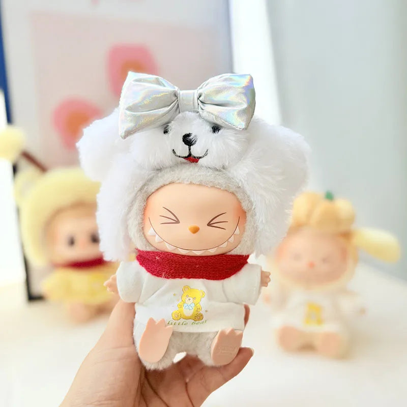 EZ 15cm/17cm Labubu Doll Costume Sitting Party 1st And 2nd Generation Little Devil Angel Set Cute DIY Gift