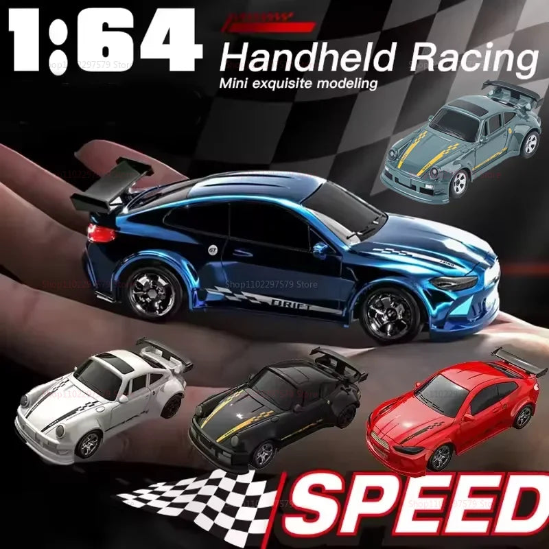 EZ New 4WD 2.4GHZ RC Simulation Mini Drift Car Palm Racing Model Desktop Toys 1/64 Scale Remote Control Car Gift For Children Boys