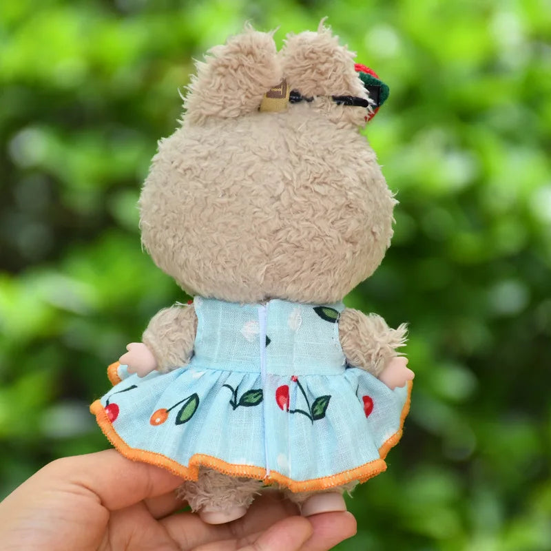 EZ Only Clothes Cute Mini Plush Doll's Clothes Outfit Accessories For Labubu Dolls Clothing Kids Gift Cherry Skirt Set