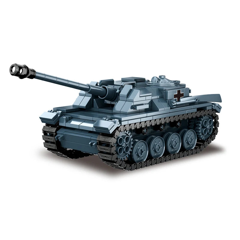 EZ WW2 Military Army Soldiers World War 2 Tank Armored Vehicle Model Assemble Building Blocks Bricks Children's DIY Toys Gift