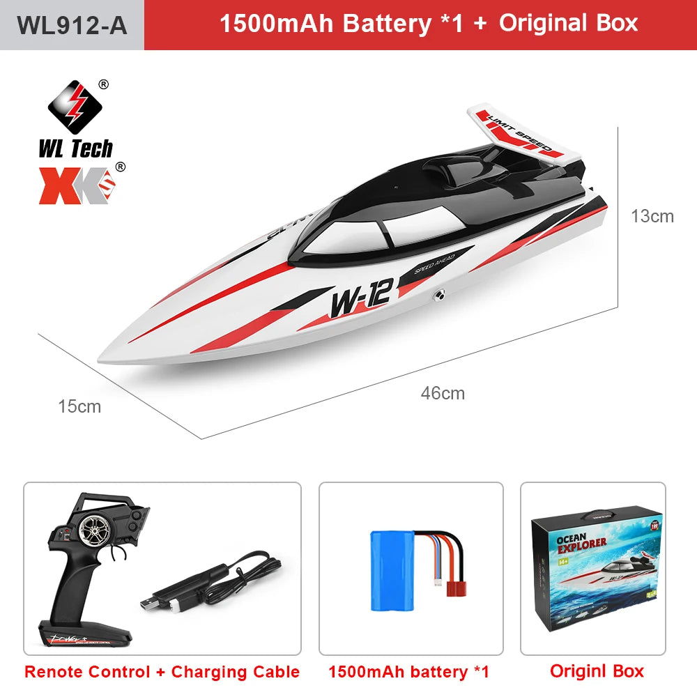EZ WLtoys WL916 WL912-A RC Boat 2.4Ghz 55KM/H 35KM/H High Speed Racing Watercraft Remote Control Speedboat Toys For Children