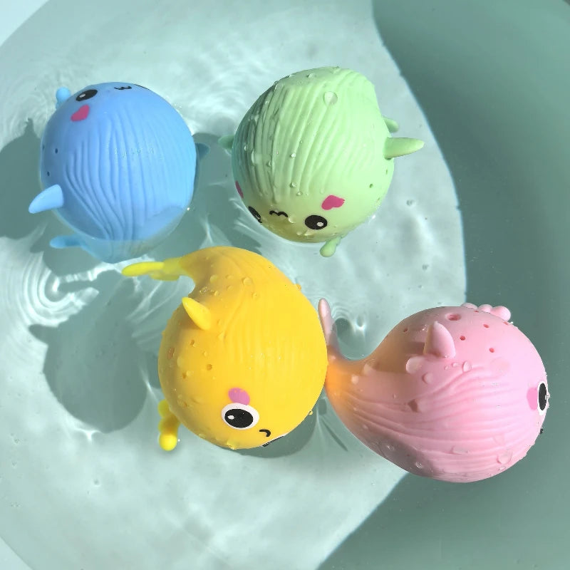 EZ Baby Bath Toys Sponge Water Absorbing Whale Squeezing Stress Relief Toys Summer Swimming Play Water Toy for Children Squishy Kid
