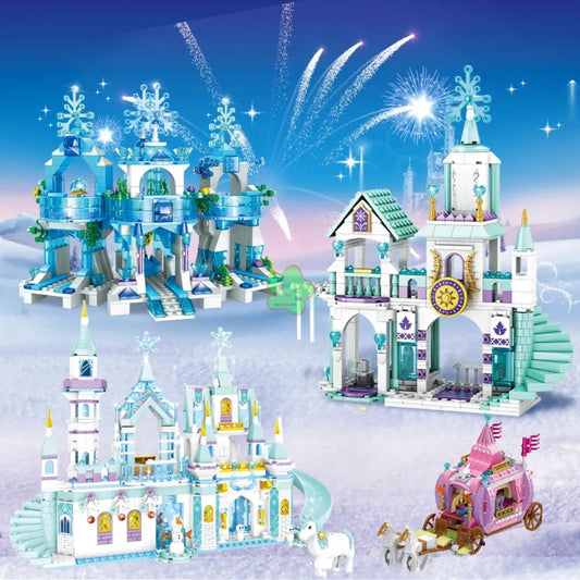 EZ Friends Princess Luxury Ice Castles Building Blocks Playground House Movies Bricks Classic Figures Set Toy for Girls DIY Gift