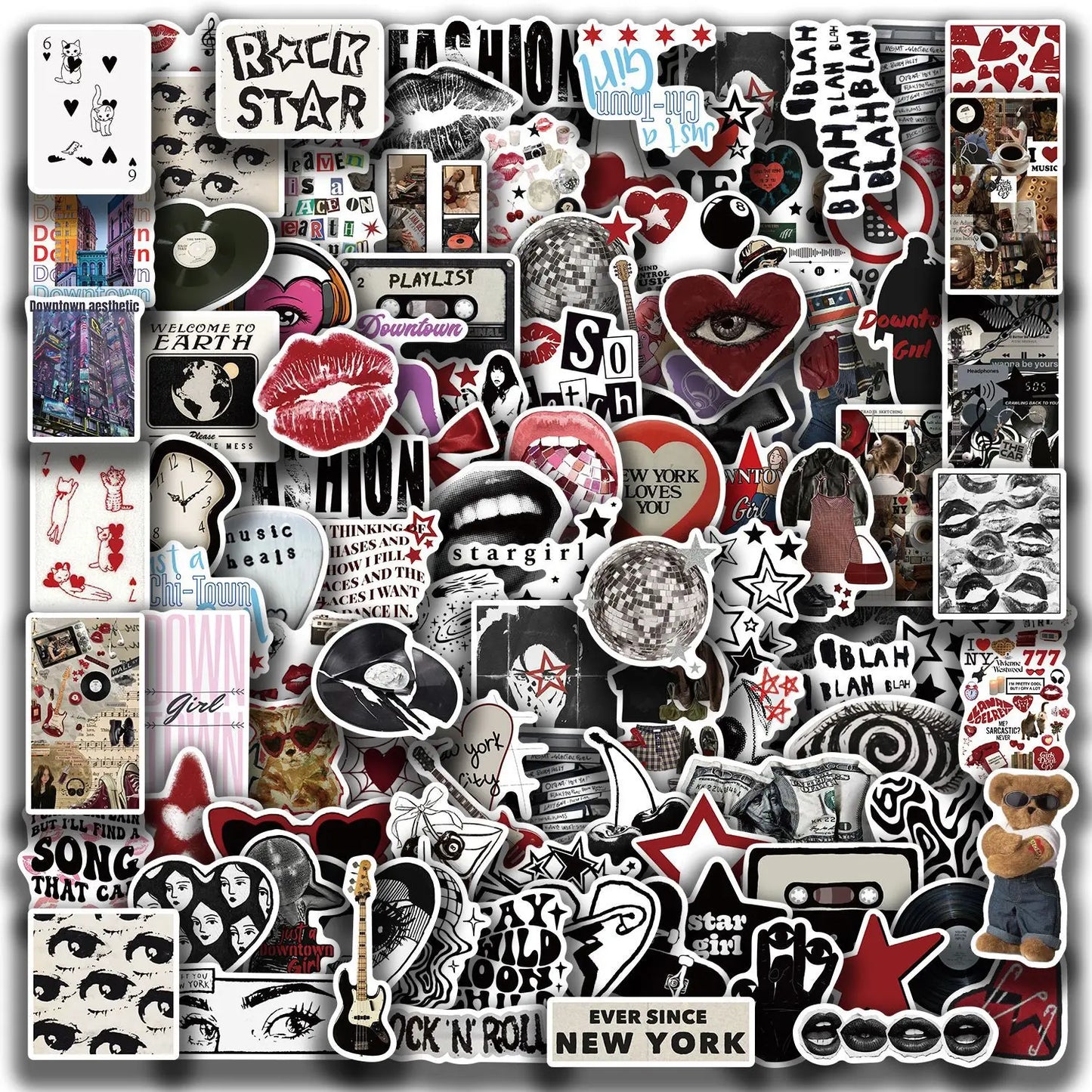 EZ 50/100pcs Downtown Girls Aesthetic Y2K Graffiti Stickers DIY Phone Guitar Laptop Notebook Suitcase Waterproof Sticker Kids Toys