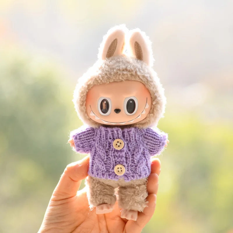 EZ 17cm Cute Mini Plush Doll'S Clothes Outfit Accessories For Korea Kpop Exo Labubu Idol Dolls Sweater Clothing DIY Kids Girl Gift
