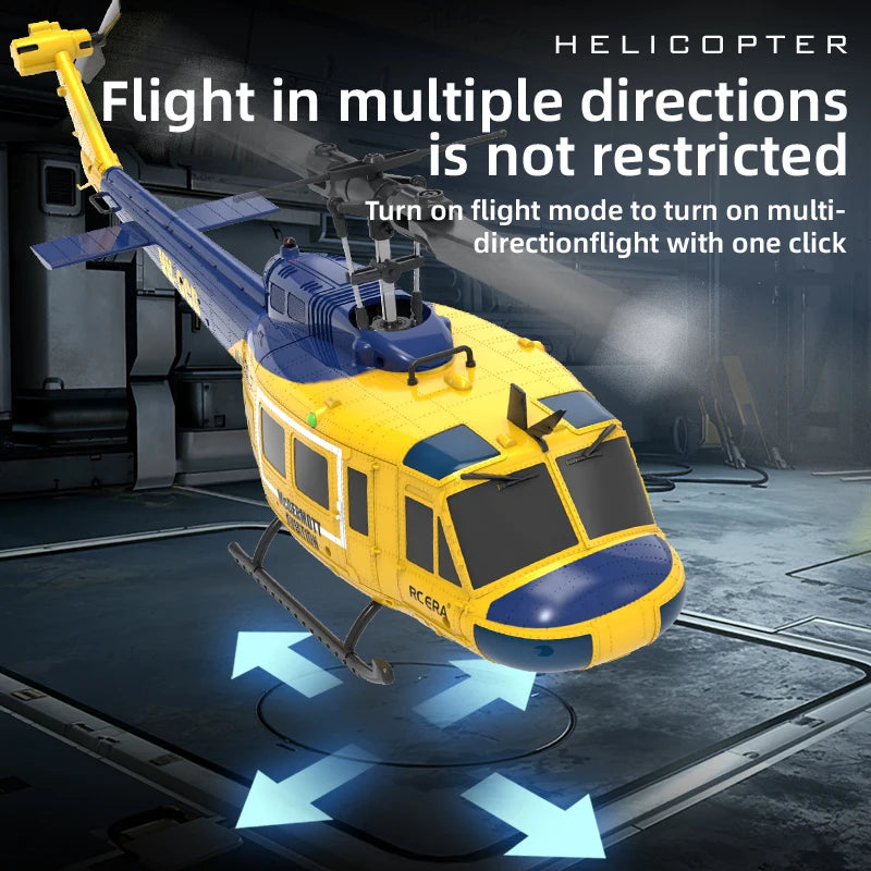 EZ C032 UH-1 brushless RTF RC Helicopter 6-axis Gyroscope One Click 3D Flip Optical flow positioning UH1 helicopter model Hobby Toy