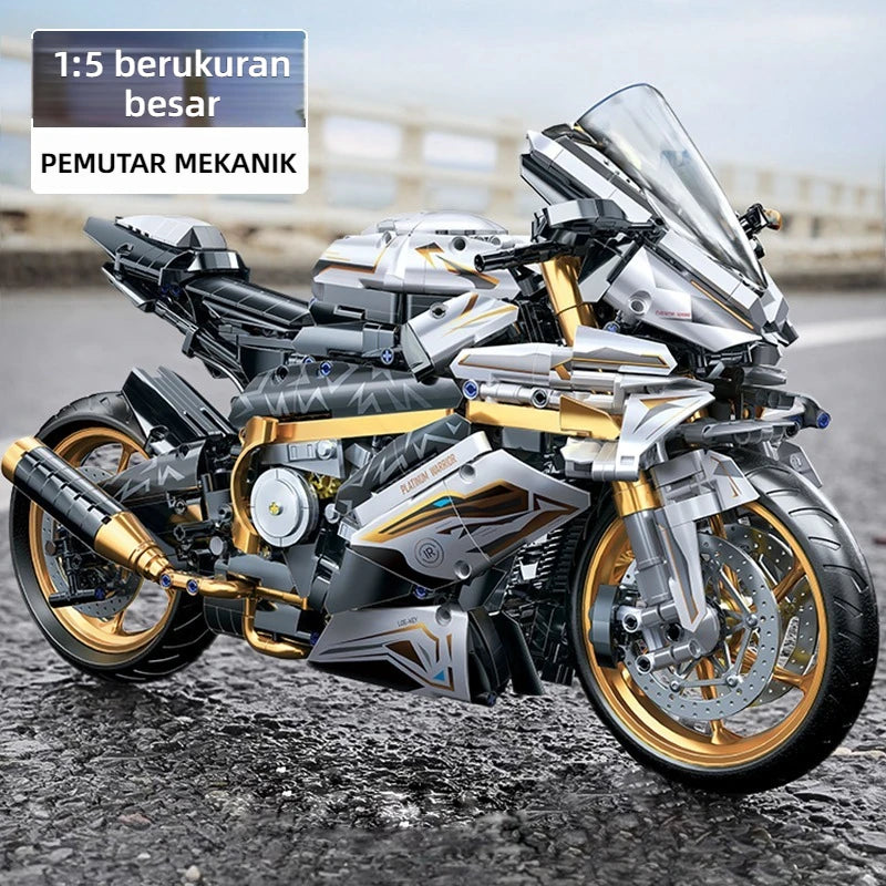 EZ TOYLINX Alloy Motorcycle Desktop Decorations 2045PCS Racing Building Block Model  Kid Toys Christmas Easter Festive Gift Giving