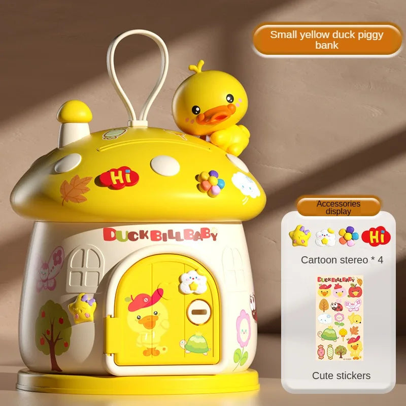 EZ Children Cute Cartoon Mushroom Molding Piggy Bank 3D Stickers for Creative DIY Desktop Ornaments Key Protection Gifts for Kids