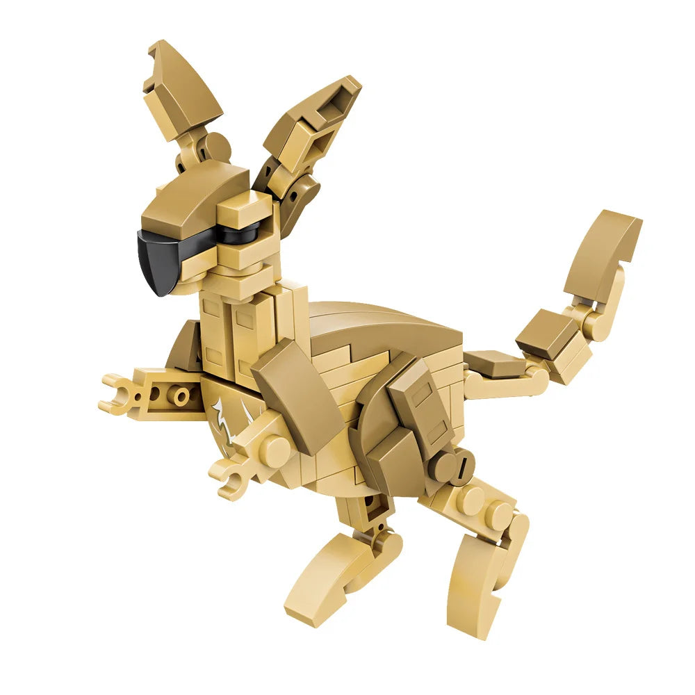 EZ Animals Figures Fox Kangaroo Giraffe Figure Model Building Blocks Kits Toys For Children Wild Animal Kids Gifts