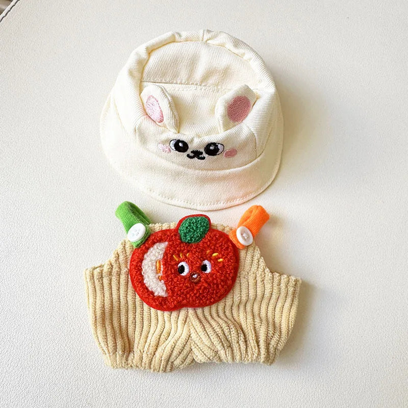 EZ Mini Plush Doll'S Clothes Outfit Accessories For Korea Kpop Exo Labubu Idol V1 V2 bubble overalls hat Clothing Gift