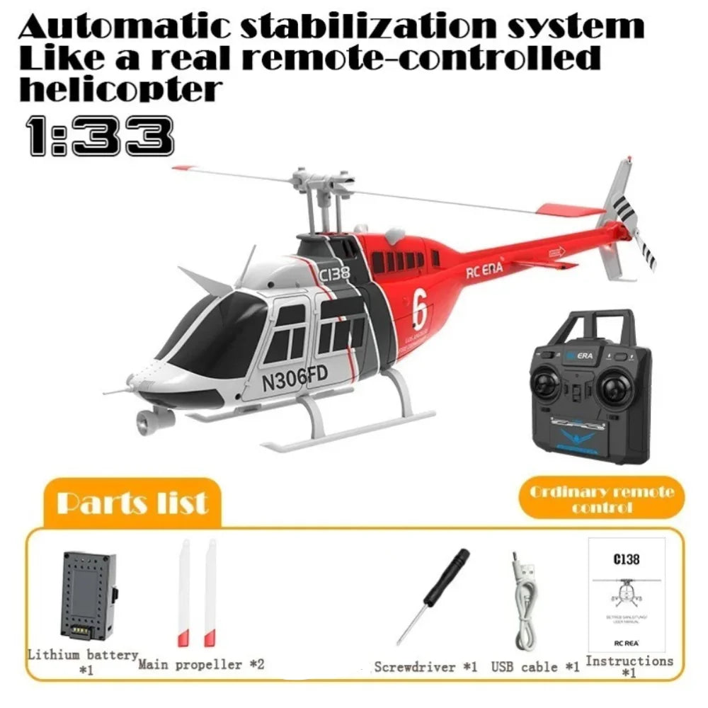 EZ RC ERA C138 1:36 Remote Control Simulation RC Bell 206 Helicopter Altitude Hold 2.4g Genuine 6axis Gyro