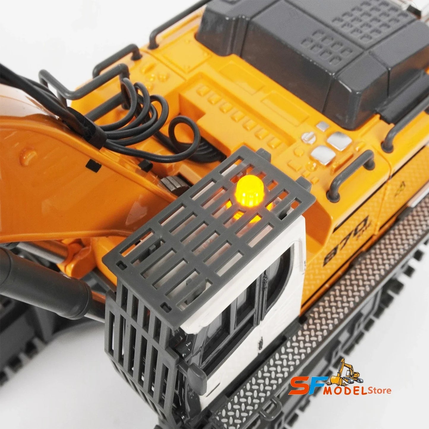 EZ Mini RC Excavator Loader 1/50 970 520 Excavator 636 Loader Electric Simulation Model Metal Track Light Sound System RC Toy Gift