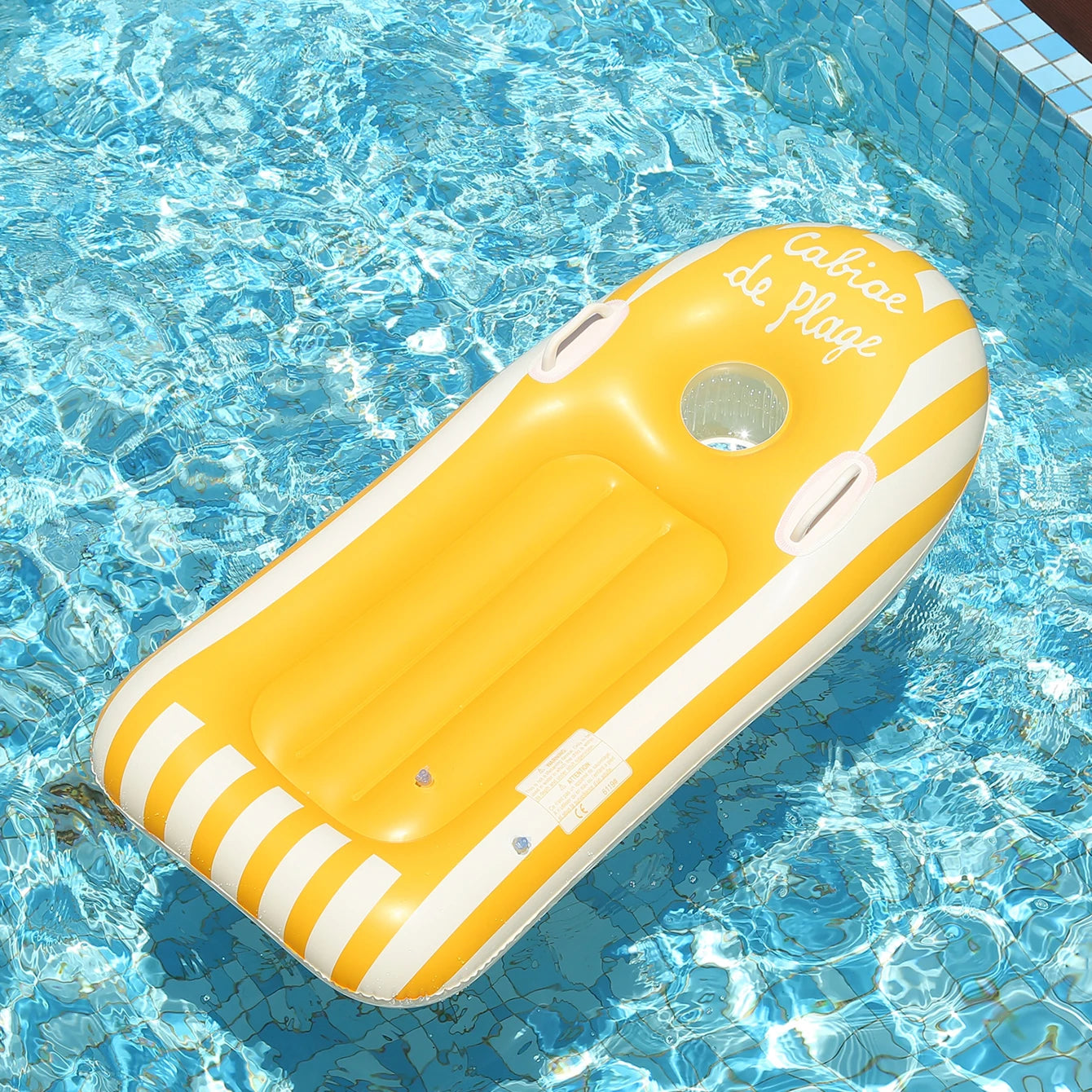 EZ 1PC Inflatable Portable Folding Surf Board with Safety Handles, Nordic Stripes Design for Shallow Water,