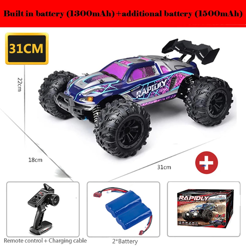 EZ 50 or 80KM/H Rc Cars 1/16 Off Drift Road 4WD with LED 2.4G Waterproof Remote Control Monster Truck for Adults and Kids Toy Gift