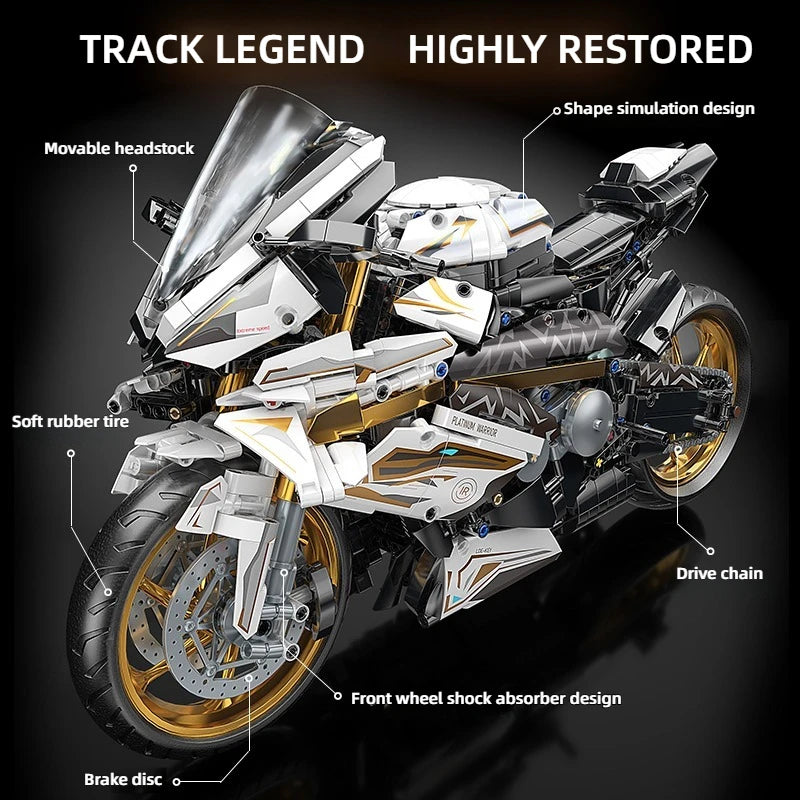 EZ TOYLINX Alloy Motorcycle Desktop Decorations 2045PCS Racing Building Block Model  Kid Toys Christmas Easter Festive Gift Giving