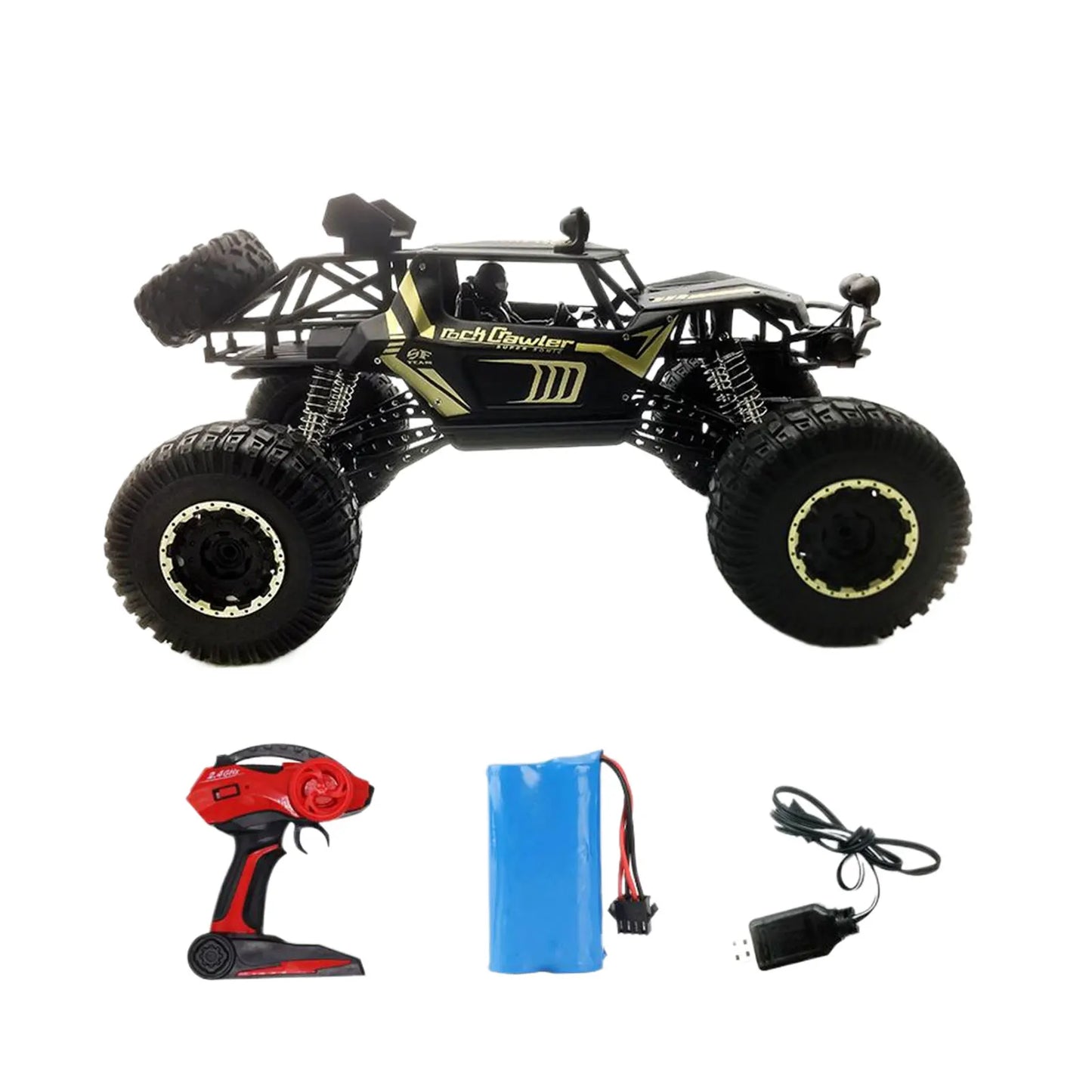 EZ 4WD Metal Alloy Body RC Truck Off-Road 4x4 2.4G 1/8 All Terrain Large Rock Crawler Remote Control Car Toys Gift for Children Toy
