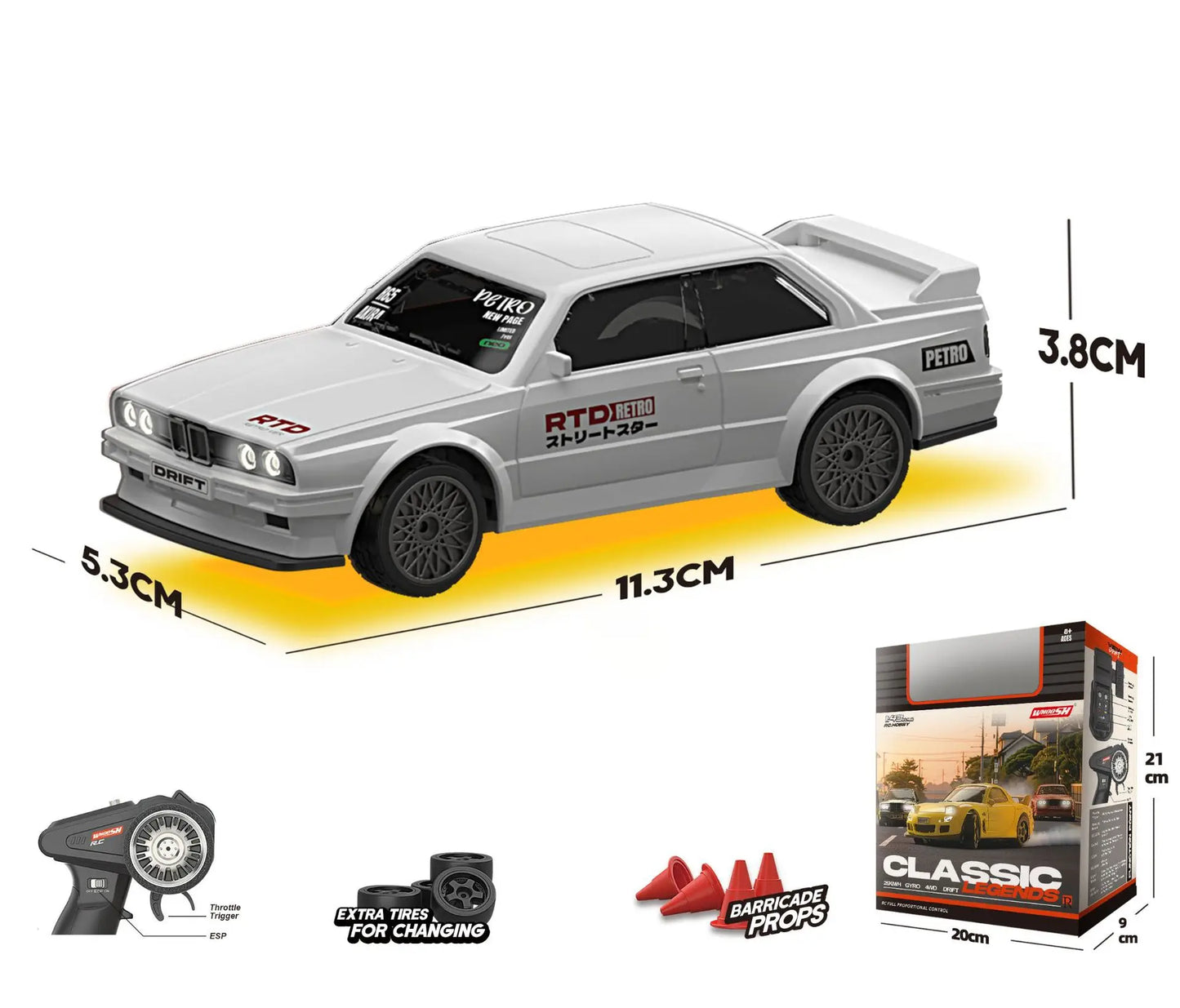 EZ Drift1/43 Mini Rc Car 2.4gq Fully Proportional 3-Speed Variable Speed Jdm Drift Remote Control Car Desktop Boychildren'Stoy Gift